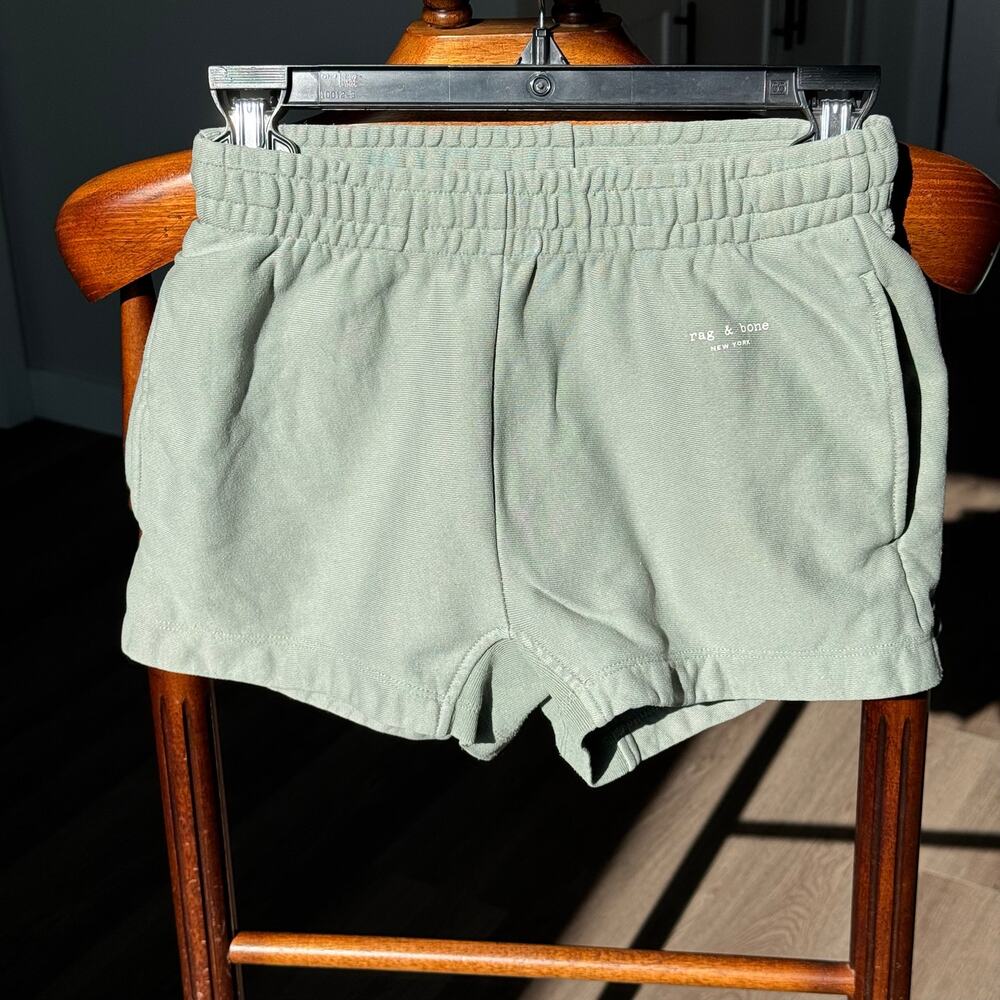 Rag & Bone Organic Cotton Sweat Shorts XXS Sage Green Drawstring Lounge Casual